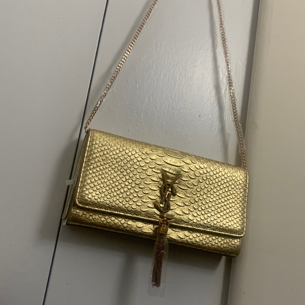 unworn gold ysl bag